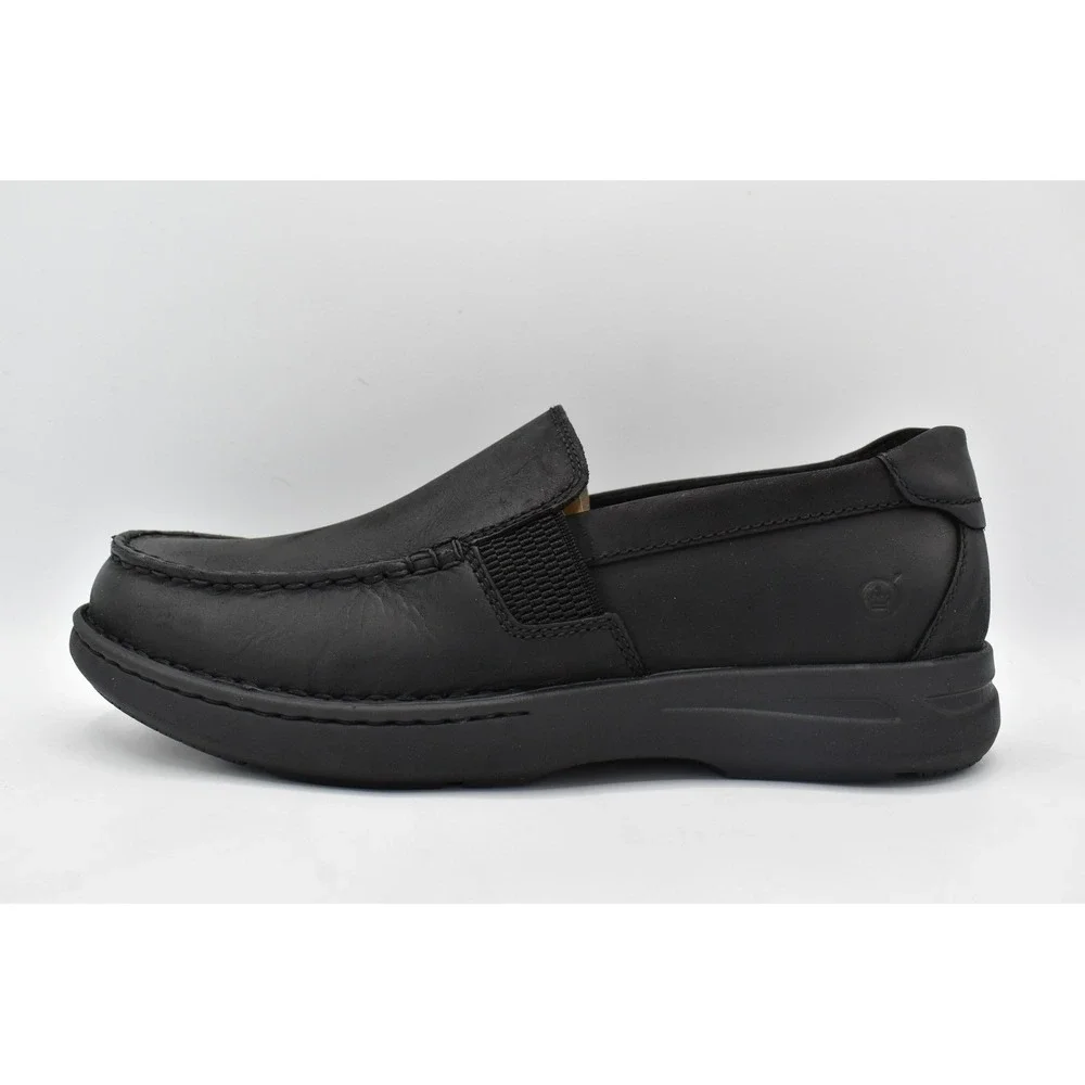 Born Mariner Loafers Mens 11 Black Full Grain Leather Slip On Moc Toe Shoe NEW